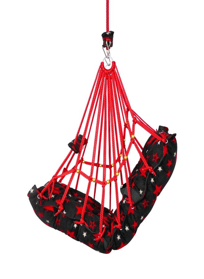 BOFFLE أرجوحة قطنية من بوفل للأطفال الرضع، قابلة للطي والغسل، من عمر سنة إلى 3 سنوات، مزودة بحزام أمان، مناسبة للمنزل والحديقة. أرجوحة للأطفال. مقاس المقعد والظهر 16 × 16 بوصة. - Image 2